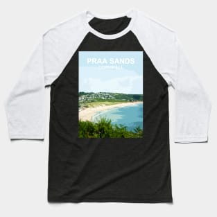 Praa Sands Cornwall. Cornish gift. Travel poster Baseball T-Shirt